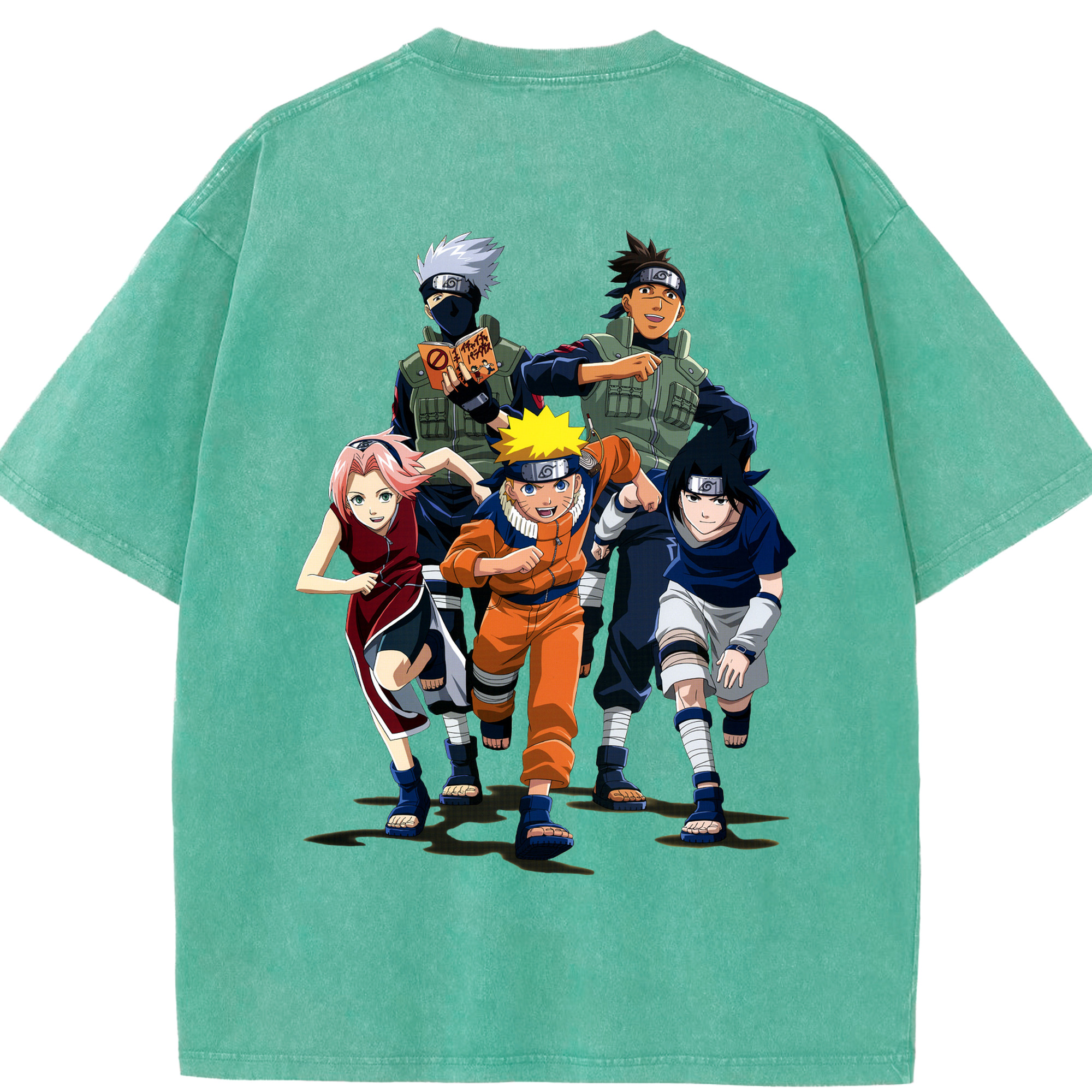 （画像用） NARUTO -ナルト- うずまき ナルト Uzumaki Naruto 綿100% ヴィンテージ風 半袖Tシャツ（背面プリント）